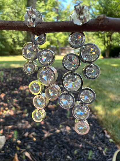 Contemporary Diamond Chandelier Earrings in 14k White Gold