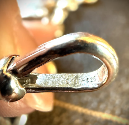 Authentic Brooks Brothers Sterling Silver Rolo Link Padlock Bracelet Jumbo Bolt Clasp & Dog Clip | Circa 1990–2000