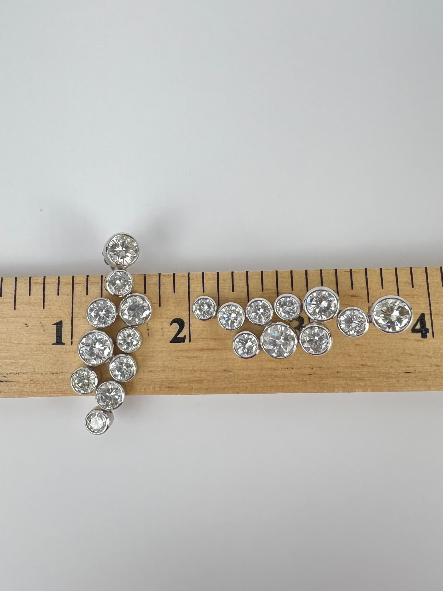 Contemporary Diamond Chandelier Earrings in 14k White Gold