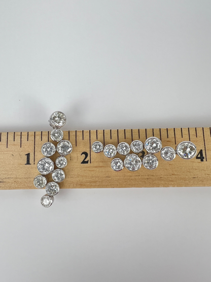 Contemporary Diamond Chandelier Earrings in 14k White Gold