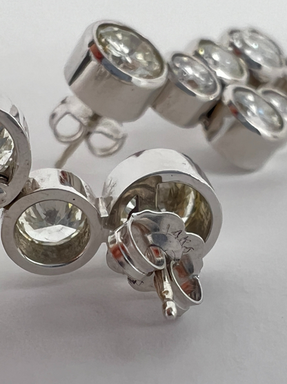 Contemporary Diamond Chandelier Earrings in 14k White Gold