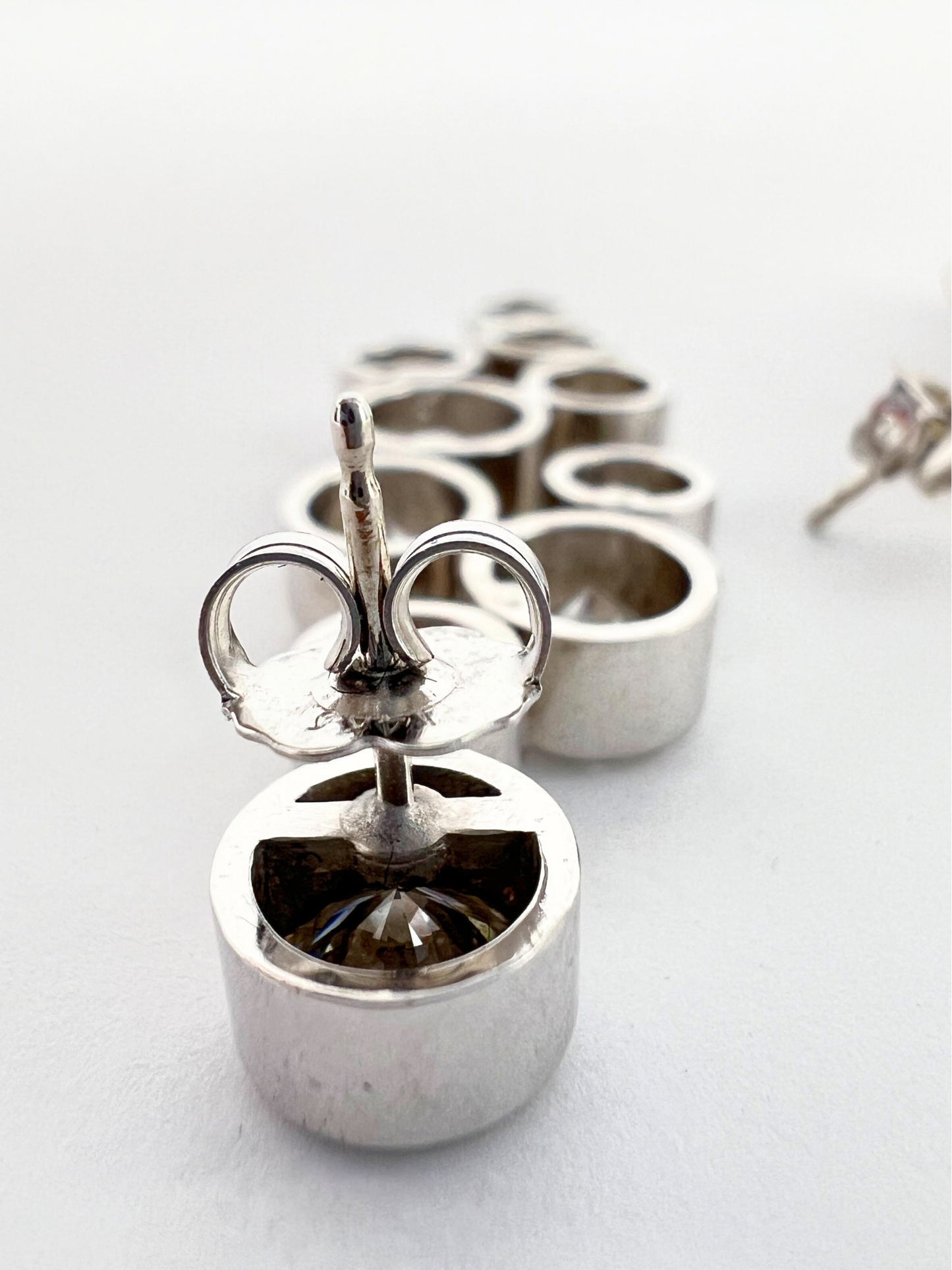 Contemporary Diamond Chandelier Earrings in 14k White Gold