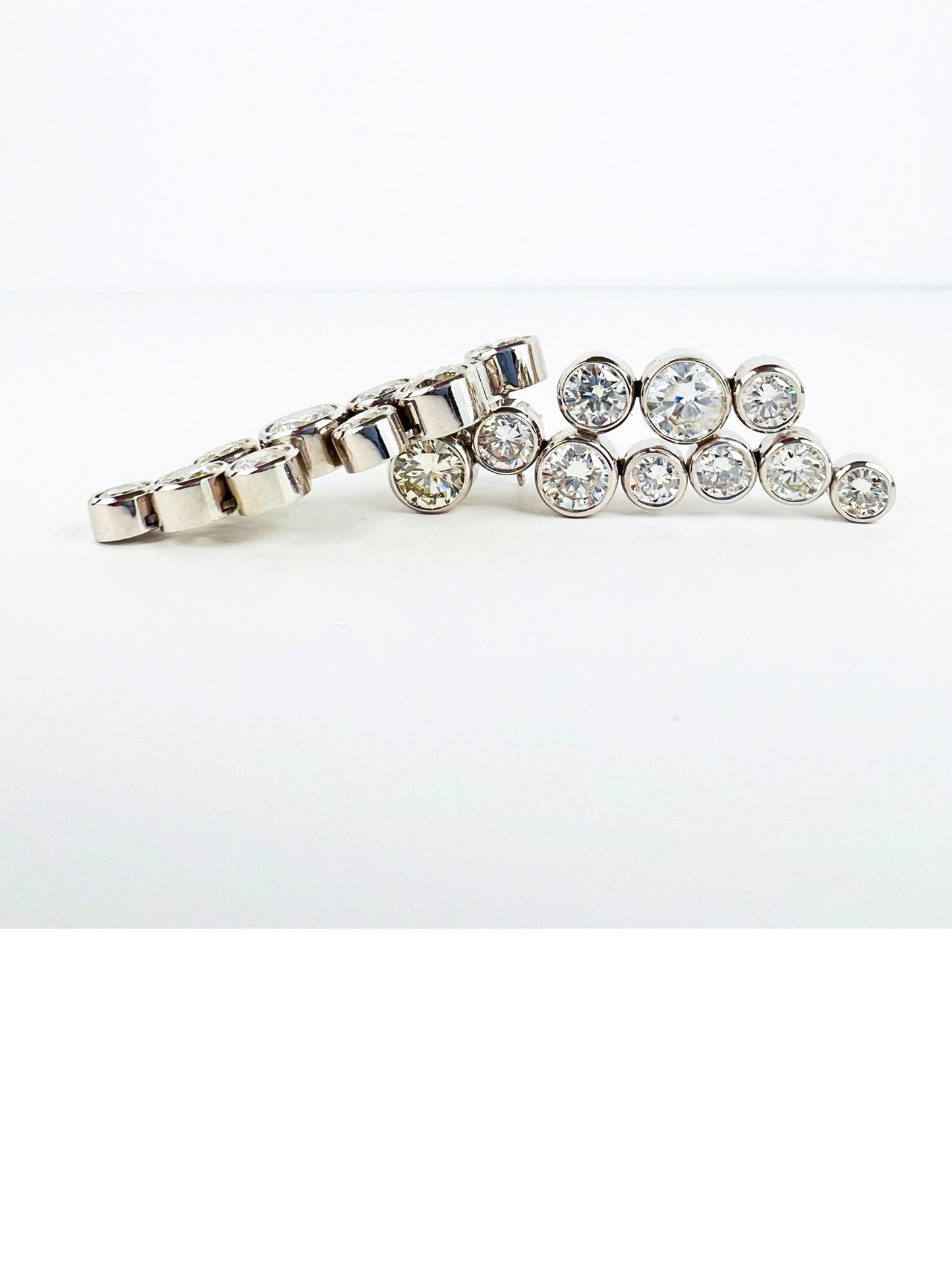 Contemporary Diamond Chandelier Earrings in 14k White Gold