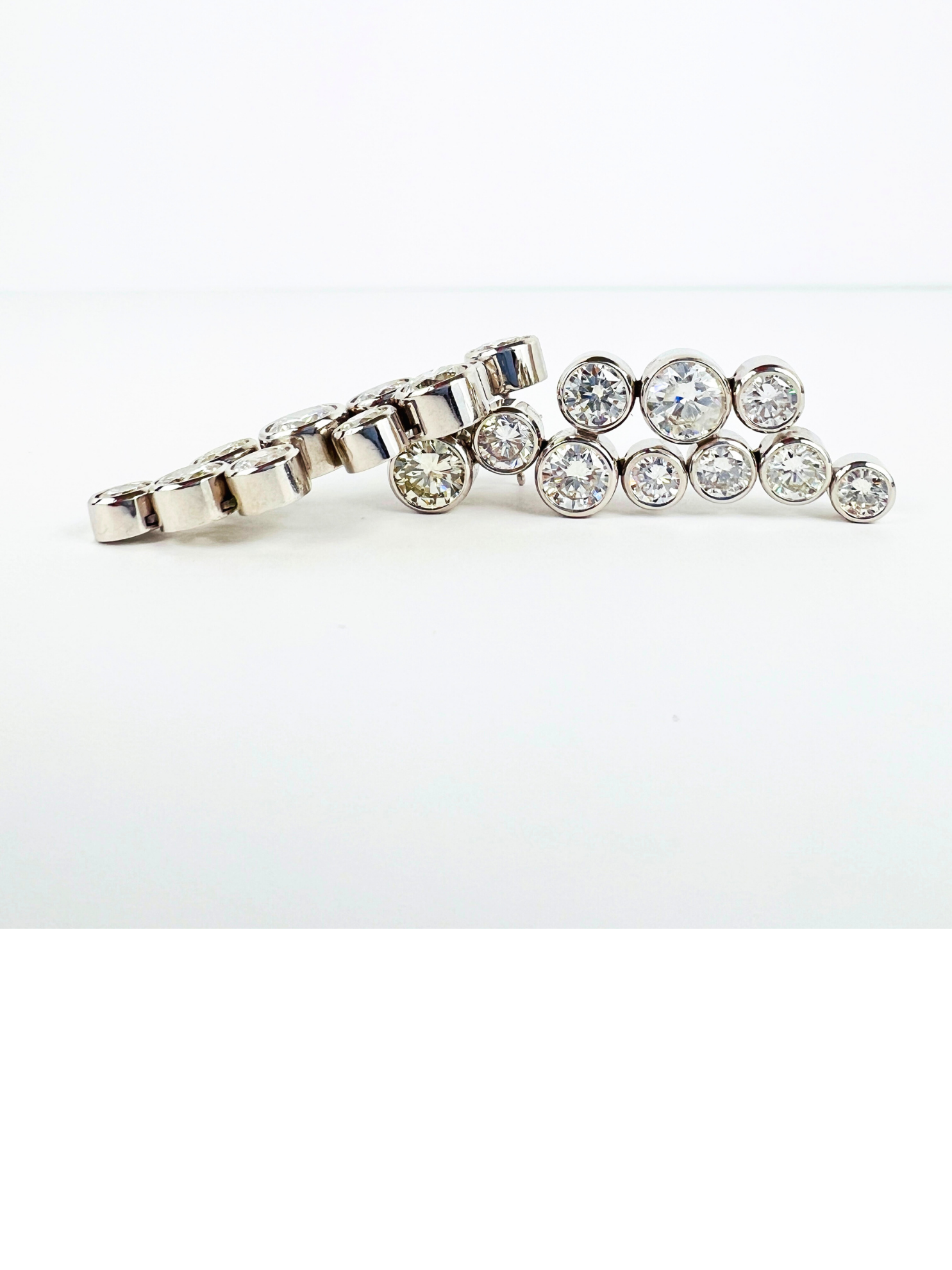 Contemporary Diamond Chandelier Earrings in 14k White Gold