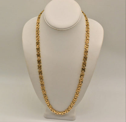 18k Gold XO Statement Necklace Book Chain