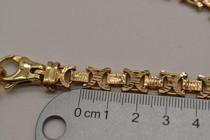 18k Gold XO Statement Necklace Book Chain