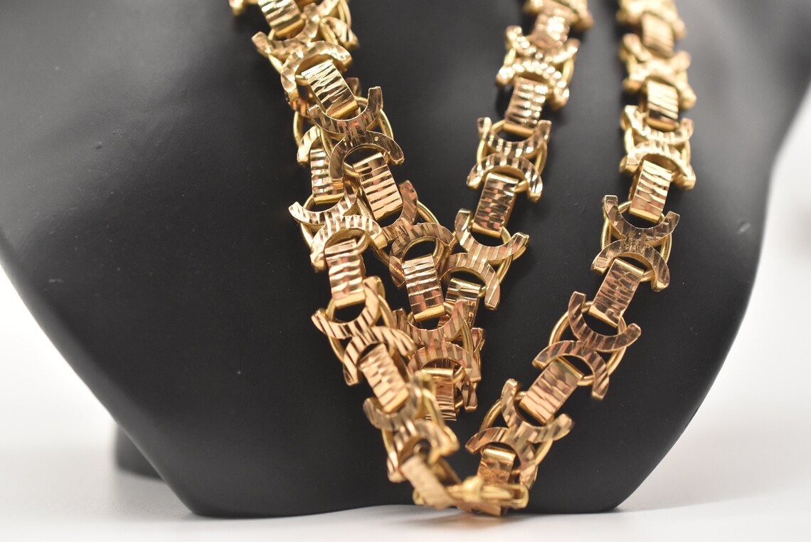 18k Gold XO Statement Necklace Book Chain