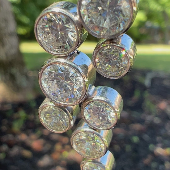 Contemporary Diamond Chandelier Earrings in 14k White Gold