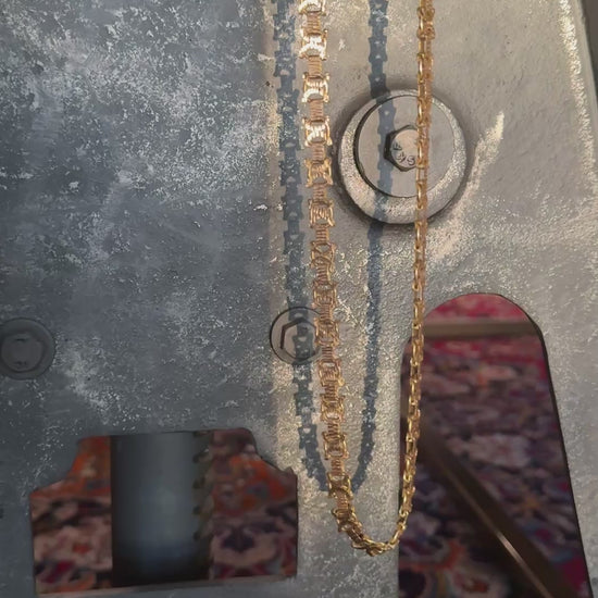 18k Gold XO Statement Necklace Book Chain