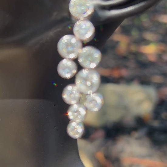 Contemporary Diamond Chandelier Earrings in 14k White Gold
