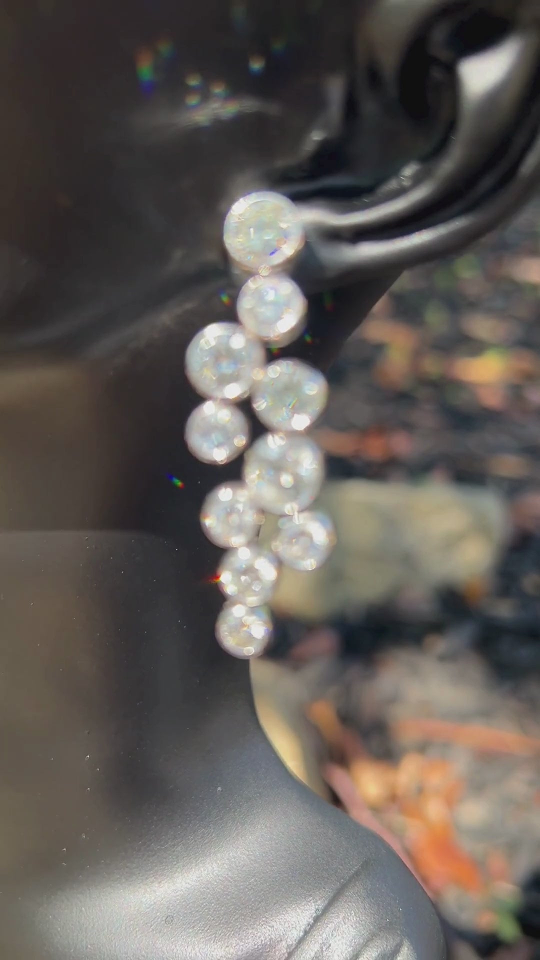 Contemporary Diamond Chandelier Earrings in 14k White Gold